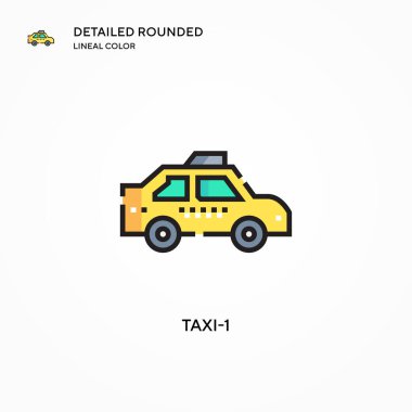 Taksi-1 vektör simgesi. Modern vektör illüstrasyon kavramları. Düzenlemesi ve kişiselleştirmesi kolay.