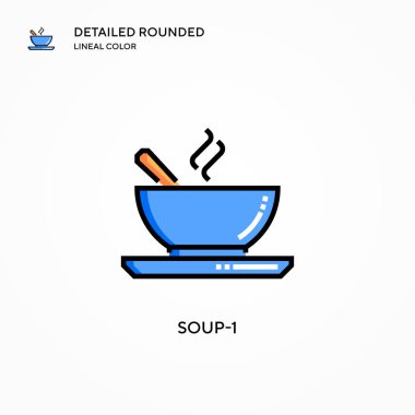 Çorba-1 vektör simgesi. Modern vektör illüstrasyon kavramları. Düzenlemesi ve kişiselleştirmesi kolay.