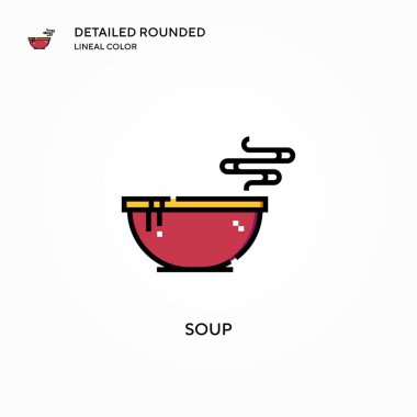 Çorba vektör simgesi. Modern vektör illüstrasyon kavramları. Düzenlemesi ve kişiselleştirmesi kolay.
