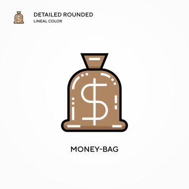 Para çantası vektör simgesi. Modern vektör illüstrasyon kavramları. Düzenlemesi ve kişiselleştirmesi kolay.