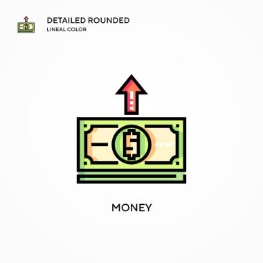 Para vektör simgesi. Modern vektör illüstrasyon kavramları. Düzenlemesi ve kişiselleştirmesi kolay.