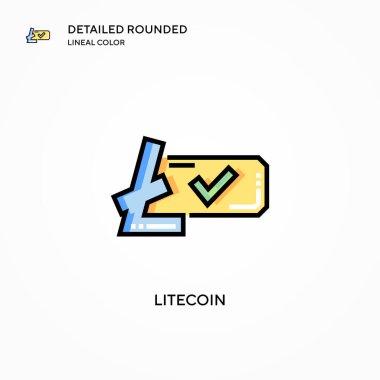 Litecoin vektör simgesi. Modern vektör illüstrasyon kavramları. Düzenlemesi ve kişiselleştirmesi kolay.