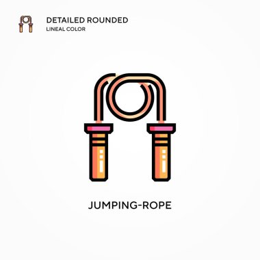 İp atlama vektör simgesi. Modern vektör illüstrasyon kavramları. Düzenlemesi ve kişiselleştirmesi kolay.