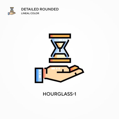 Kum Saati-1 vektör simgesi. Modern vektör illüstrasyon kavramları. Düzenlemesi ve kişiselleştirmesi kolay.