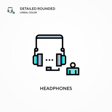 Kulaklık vektör simgesi. Modern vektör illüstrasyon kavramları. Düzenlemesi ve kişiselleştirmesi kolay.