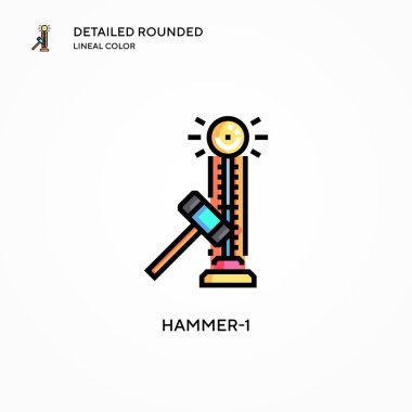 Çekiç-1 vektör simgesi. Modern vektör illüstrasyon kavramları. Düzenlemesi ve kişiselleştirmesi kolay.