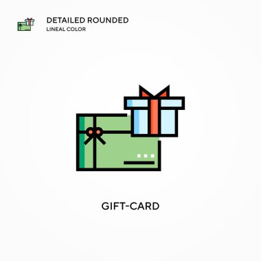 Hediye kartı vektör simgesi. Modern vektör illüstrasyon kavramları. Düzenlemesi ve kişiselleştirmesi kolay.