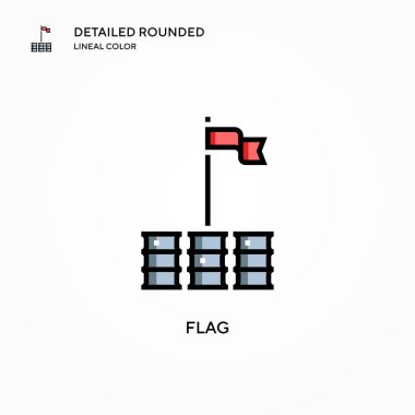 Bayrak vektör simgesi. Modern vektör illüstrasyon kavramları. Düzenlemesi ve kişiselleştirmesi kolay.