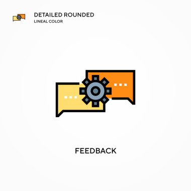 Geri besleme vektör simgesi. Modern vektör illüstrasyon kavramları. Düzenlemesi ve kişiselleştirmesi kolay.