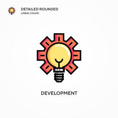 Geliştirme vektör simgesi. Modern vektör illüstrasyon kavramları. Düzenlemesi ve kişiselleştirmesi kolay.