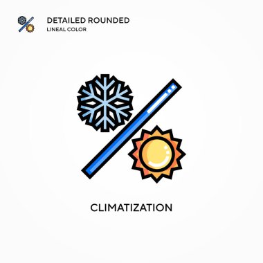 İklim vektörü simgesi. Modern vektör illüstrasyon kavramları. Düzenlemesi ve kişiselleştirmesi kolay.