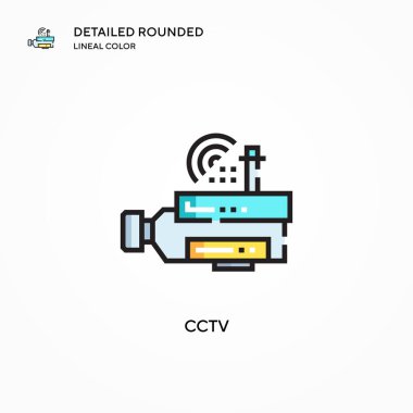 CCTV vektör simgesi. Modern vektör illüstrasyon kavramları. Düzenlemesi ve kişiselleştirmesi kolay.