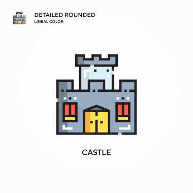 Castle vektör simgesi. Modern vektör illüstrasyon kavramları. Düzenlemesi ve kişiselleştirmesi kolay.