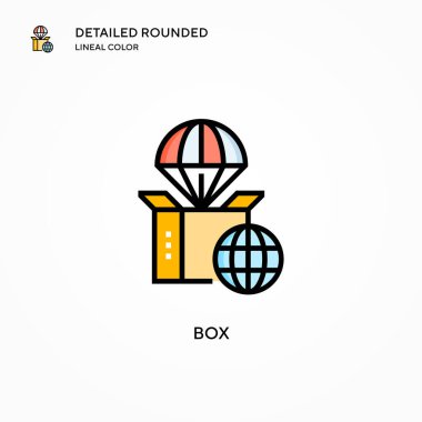 Kutu vektör simgesi. Modern vektör illüstrasyon kavramları. Düzenlemesi ve kişiselleştirmesi kolay.