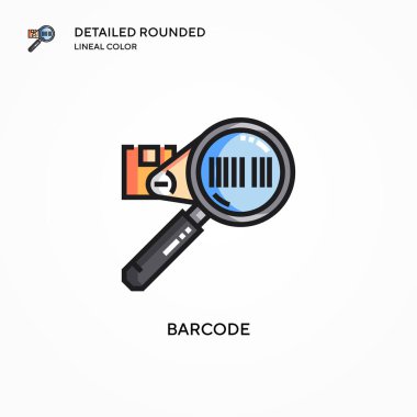 Barkod vektör simgesi. Modern vektör illüstrasyon kavramları. Düzenlemesi ve kişiselleştirmesi kolay.