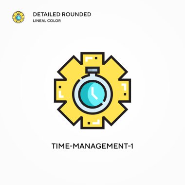 Zaman yönetimi-1 vektör simgesi. Modern vektör illüstrasyon kavramları. Düzenlemesi ve kişiselleştirmesi kolay.