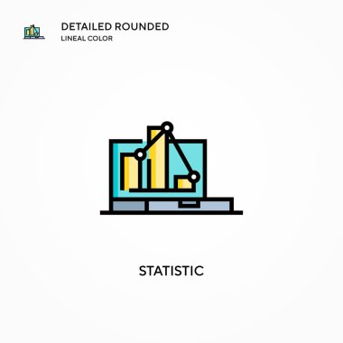 İstatistiksel vektör simgesi. Modern vektör illüstrasyon kavramları. Düzenlemesi ve kişiselleştirmesi kolay.