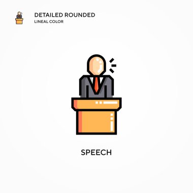 Konuşma vektör simgesi. Modern vektör illüstrasyon kavramları. Düzenlemesi ve kişiselleştirmesi kolay.