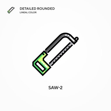 Testere-2 vektör simgesi. Modern vektör illüstrasyon kavramları. Düzenlemesi ve kişiselleştirmesi kolay.