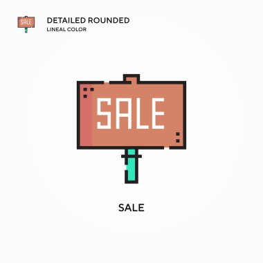 Satış vektörü ikonu. Modern vektör illüstrasyon kavramları. Düzenlemesi ve kişiselleştirmesi kolay.