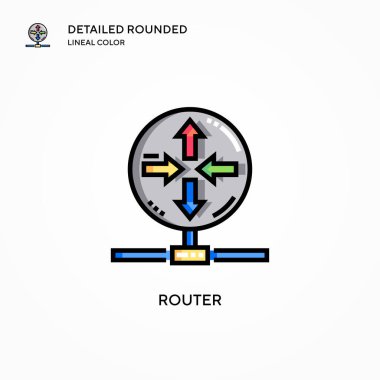 Yönlendirici vektör simgesi. Modern vektör illüstrasyon kavramları. Düzenlemesi ve kişiselleştirmesi kolay.