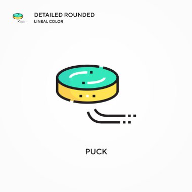 Puck vektör simgesi. Modern vektör illüstrasyon kavramları. Düzenlemesi ve kişiselleştirmesi kolay.