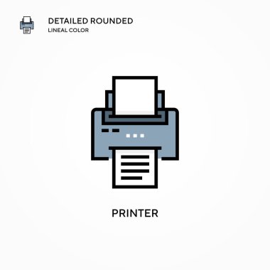 Yazıcı vektör simgesi. Modern vektör illüstrasyon kavramları. Düzenlemesi ve kişiselleştirmesi kolay.