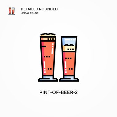 Yarım litre bira, vektör ikonu. Modern vektör illüstrasyon kavramları. Düzenlemesi ve kişiselleştirmesi kolay.