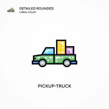 Kamyonet taşıyıcı ikonu. Modern vektör illüstrasyon kavramları. Düzenlemesi ve kişiselleştirmesi kolay.