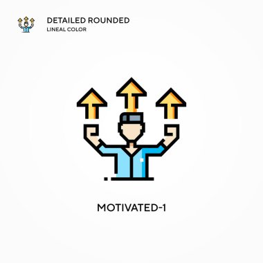 Motive edilmiş-1 vektör simgesi. Modern vektör illüstrasyon kavramları. Düzenlemesi ve kişiselleştirmesi kolay.