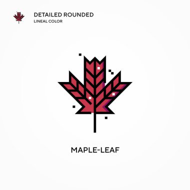 Akçaağaç yaprağı vektör simgesi. Modern vektör illüstrasyon kavramları. Düzenlemesi ve kişiselleştirmesi kolay.