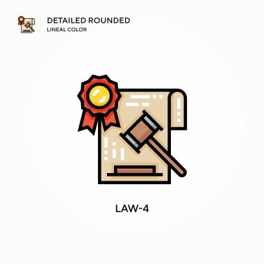 Kanun-4 vektör simgesi. Modern vektör illüstrasyon kavramları. Düzenlemesi ve kişiselleştirmesi kolay.