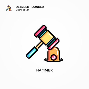 Çekiç vektör simgesi. Modern vektör illüstrasyon kavramları. Düzenlemesi ve kişiselleştirmesi kolay.
