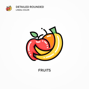 Meyve vektör simgesi. Modern vektör illüstrasyon kavramları. Düzenlemesi ve kişiselleştirmesi kolay.