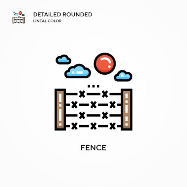 Çit vektör simgesi. Modern vektör illüstrasyon kavramları. Düzenlemesi ve kişiselleştirmesi kolay.