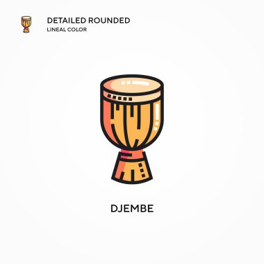 Djembe vektör simgesi. Modern vektör illüstrasyon kavramları. Düzenlemesi ve kişiselleştirmesi kolay.