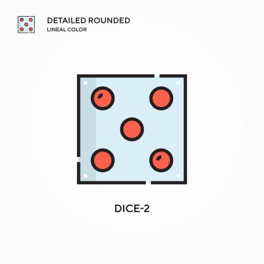 Dice-2 vektör simgesi. Modern vektör illüstrasyon kavramları. Düzenlemesi ve kişiselleştirmesi kolay.