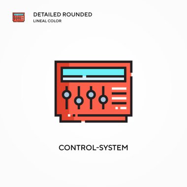 Kontrol sistemi vektör simgesi. Modern vektör illüstrasyon kavramları. Düzenlemesi ve kişiselleştirmesi kolay.