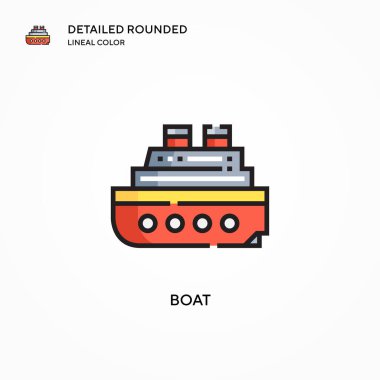 Tekne vektör simgesi. Modern vektör illüstrasyon kavramları. Düzenlemesi ve kişiselleştirmesi kolay.