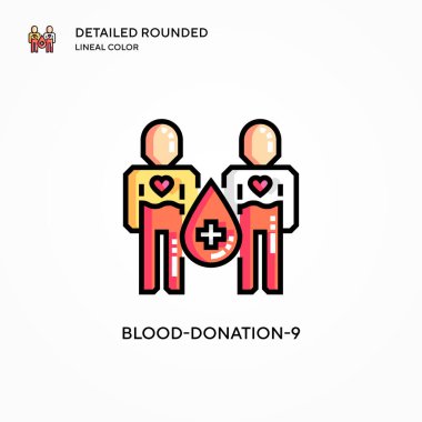 Kan bağışı-9 vektör ikonu. Modern vektör illüstrasyon kavramları. Düzenlemesi ve kişiselleştirmesi kolay.