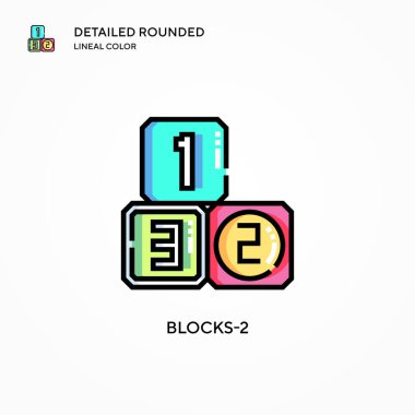 Bloklar-2 vektör simgesi. Modern vektör illüstrasyon kavramları. Düzenlemesi ve kişiselleştirmesi kolay.