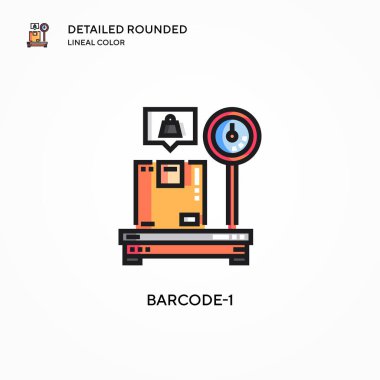 Barkod-1 vektör simgesi. Modern vektör illüstrasyon kavramları. Düzenlemesi ve kişiselleştirmesi kolay.
