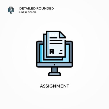 Görev vektör simgesi. Modern vektör illüstrasyon kavramları. Düzenlemesi ve kişiselleştirmesi kolay.