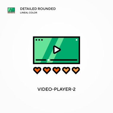 Video-player-2 vektör simgesi. Modern vektör illüstrasyon kavramları. Düzenlemesi ve kişiselleştirmesi kolay.