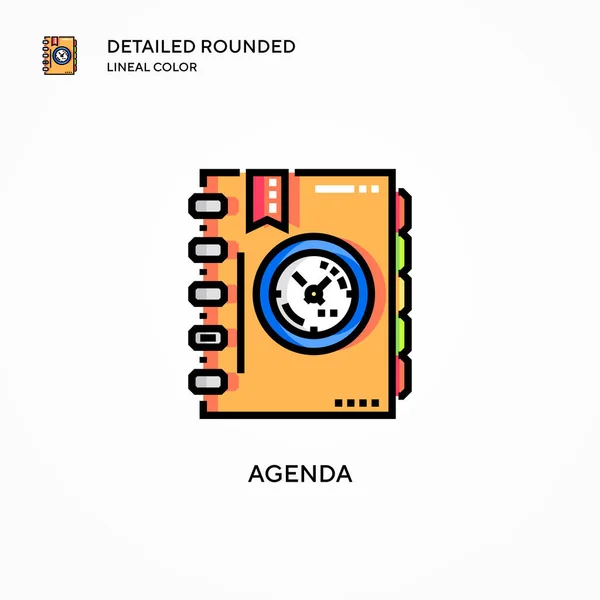 Icono Del Vector Agenda Conceptos Modernos Ilustración Vectorial Fácil Editar — Vector de stock