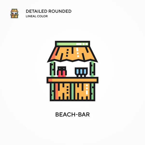 Beach Bar Vector Icon Modern Vector Illustration Concepts Easy Edit — Stock Vector