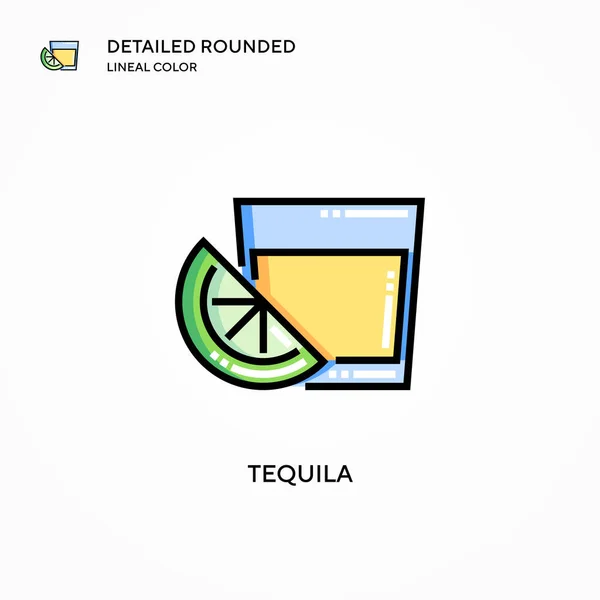 Ícone Vetorial Tequila Conceitos Modernos Ilustração Vetorial Fácil Editar Personalizar — Vetor de Stock