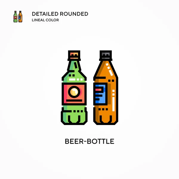 Icono Vector Botella Cerveza Conceptos Modernos Ilustración Vectorial Fácil Editar — Vector de stock