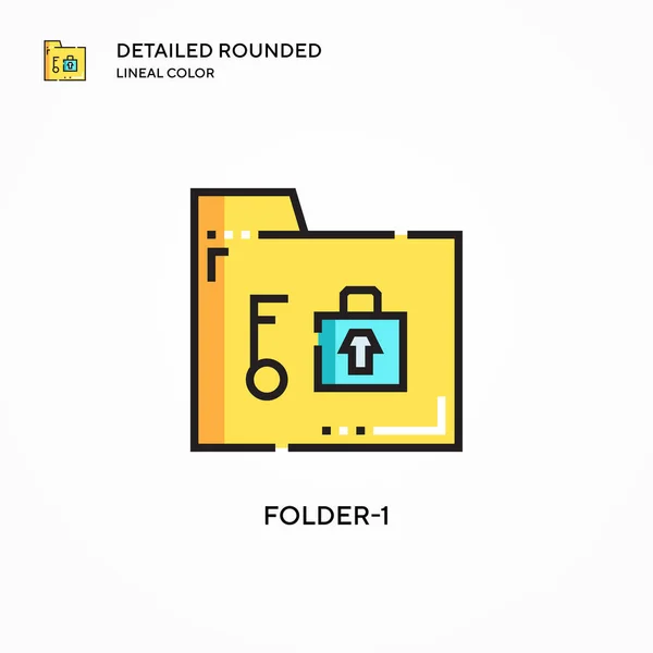 Ícone Vetorial Folder Conceitos Modernos Ilustração Vetorial Fácil Editar Personalizar —  Vetores de Stock