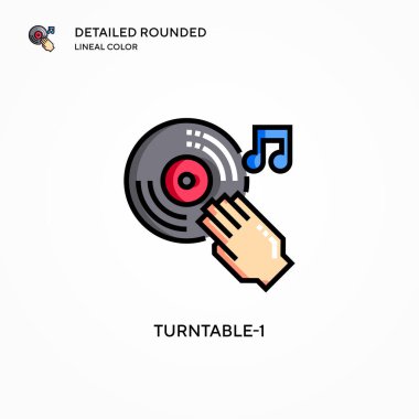 Turntable-1 vektör simgesi. Modern vektör illüstrasyon kavramları. Düzenlemesi ve kişiselleştirmesi kolay.